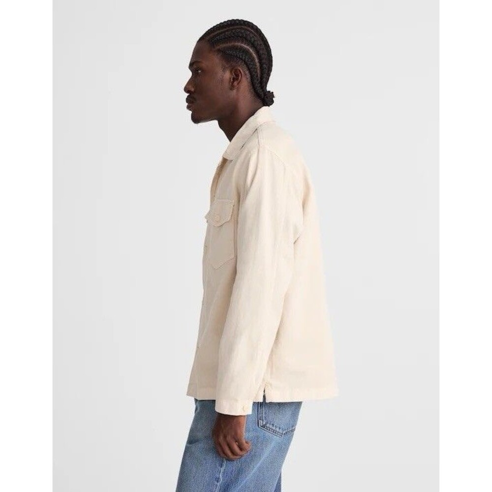 Madewell Button Up Shirt-Jacket Mens Small Ivory Canvas Uniform Twill NY113 NEW - Picture 7 of 11